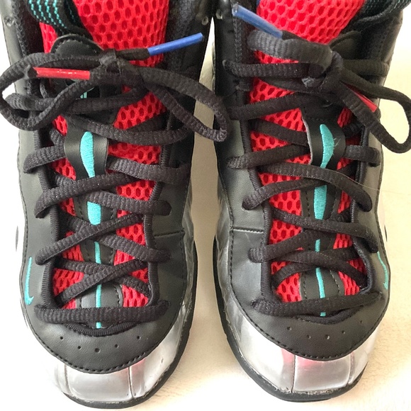 Nike Little Posite One PS Metallic Silver Dusty Cactus Kids Foamposite Sz 13C - Picture 6 of 14